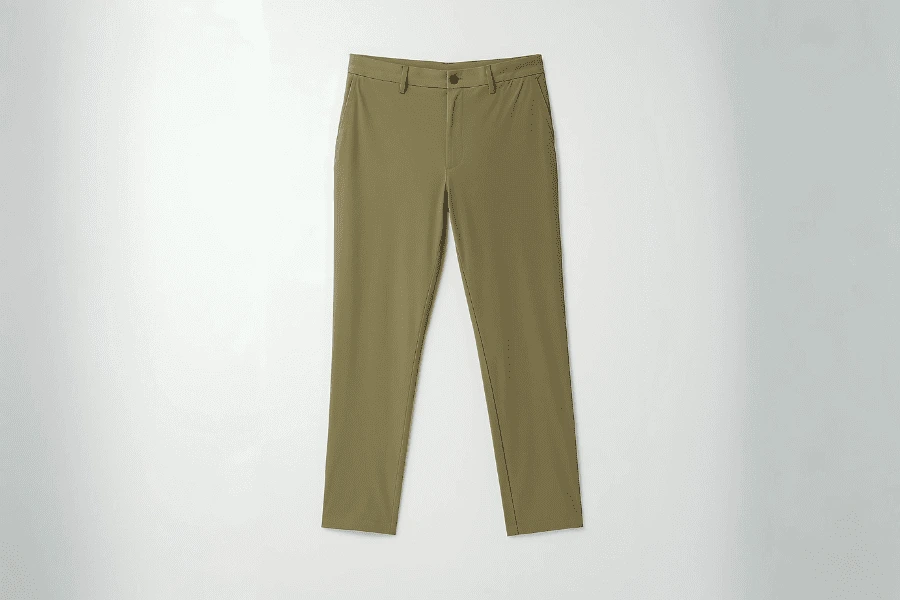 Before image of AI-generated clothing visualization featuring khaki outfit